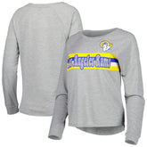 Los Angeles Rams Juniors All Striped Up Raglan Long Sleeve T-Shirt Heathered Gray