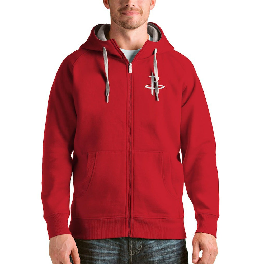 Houston Rockets Antigua Logo Victory Full-Zip Hoodie Red