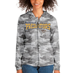 Nashville Predators Antigua Women's Team Absolute Full-Zip Hoodie - Camo - NHL 4562750