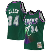 Ray Allen Milwaukee Bucks 1996/97 Hardwood Classics NBA 75th Anniversary Diamond Swingman Jersey Green | Mitchell & Ness US