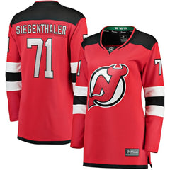 Jonas Siegenthaler New Jersey Devils Fanatics Women's Home Breakaway Player Jersey - Red - NHL 4564256