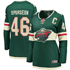 Jared Spurgeon Minnesota Wild Women's Home Breakaway Player Jersey - Green - NHL 4564358