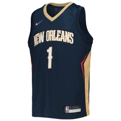 Zion Williamson New Orleans Pelicans Youth 2021/22 Diamond Swingman Jersey Icon Edition Navy | Nike