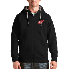 Detroit Red Wings Antigua Logo Victory Full-Zip Hoodie - Black - NHL 4571767