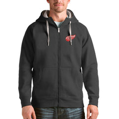 Detroit Red Wings Antigua Logo Victory Full-Zip Hoodie - Charcoal - NHL 4571770