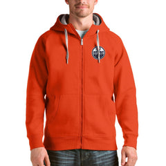 Edmonton Oilers Antigua Logo Victory Full-Zip Hoodie - Orange - NHL 4571775
