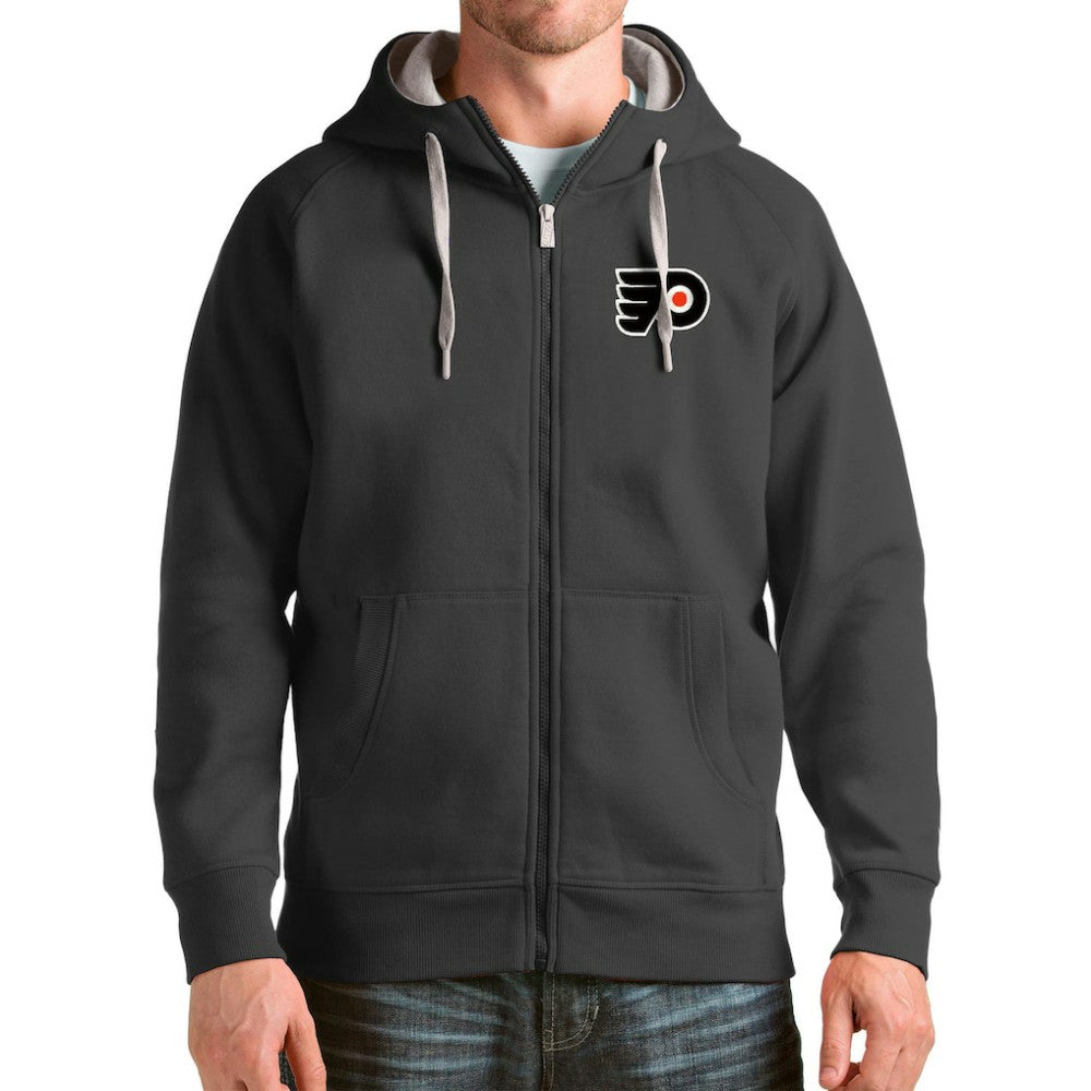 Philadelphia Flyers Antigua Logo Victory Full-Zip Hoodie - Charcoal - NHL 4571834