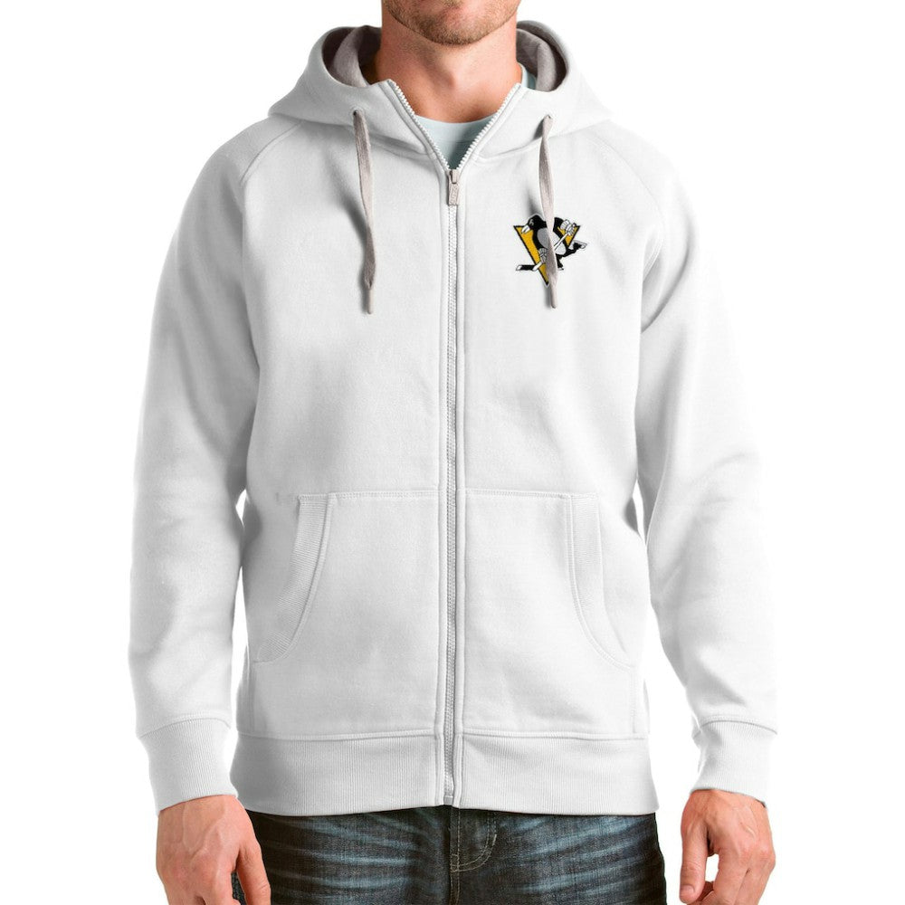 Pittsburgh Penguins Antigua Logo Victory Full-Zip Hoodie - White - NHL 4571835