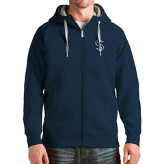 Seattle Kraken Antigua Logo Victory Full-Zip Hoodie - Deep Sea Blue - NHL 4571845