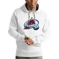 Colorado Avalanche Antigua Logo Victory Pullover Hoodie - White - NHL 4571953
