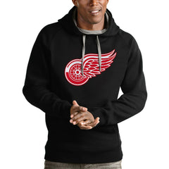 Detroit Red Wings Antigua Logo Victory Pullover Hoodie - Black - NHL 4571973
