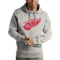 Detroit Red Wings Antigua Logo Victory Pullover Hoodie - Heathered Gray - NHL 4571974