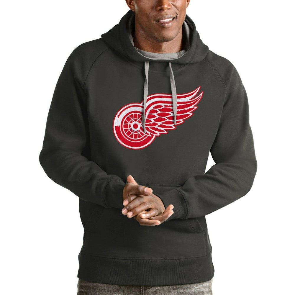 Detroit Red Wings Antigua Logo Victory Pullover Hoodie - Charcoal - NHL 4571976