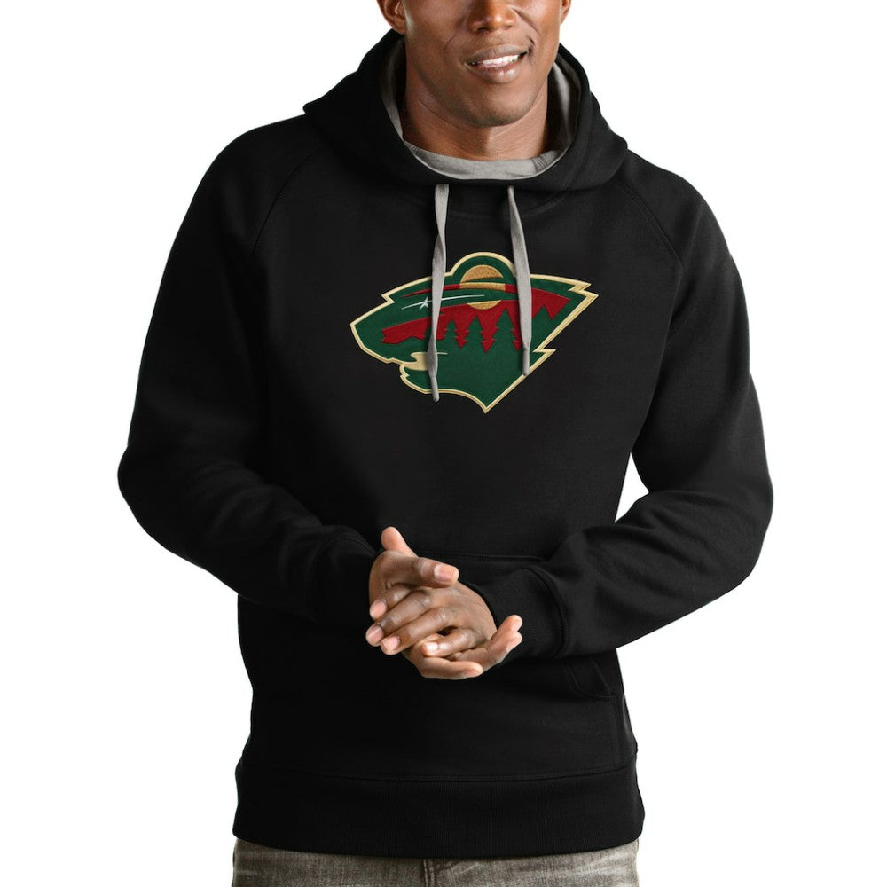 Minnesota Wild Antigua Logo Victory Pullover Hoodie - Black - NHL 4571994