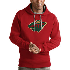 Minnesota Wild Antigua Logo Victory Pullover Hoodie - Red - NHL 4571996