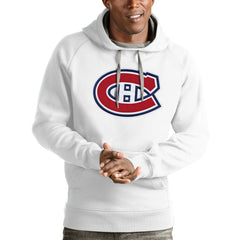 Montreal Canadiens Antigua Logo Victory Pullover Hoodie - White - NHL 4571999