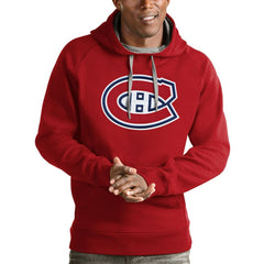 Montreal Canadiens Antigua Logo Victory Pullover Hoodie - Red - NHL 4572004
