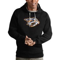 Nashville Predators Antigua Logo Victory Pullover Hoodie - Black - NHL 4572009