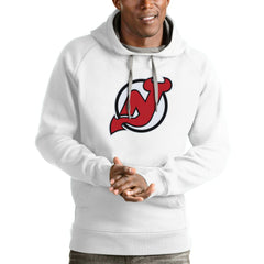 New Jersey Devils Antigua Logo Victory Pullover Hoodie - White - NHL 4572013