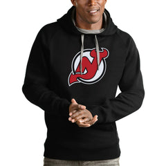 New Jersey Devils Antigua Logo Victory Pullover Hoodie - Black - NHL 4572014