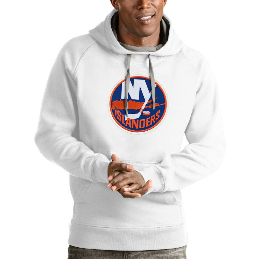 New York Islanders Antigua Logo Victory Pullover Hoodie - White - NHL 4572018