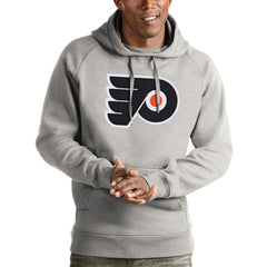 Philadelphia Flyers Antigua Logo Victory Pullover Hoodie - Heathered Gray - NHL 4572038