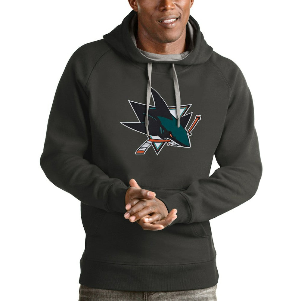 San Jose Sharks Antigua Logo Victory Pullover Hoodie - Charcoal - NHL 4572049
