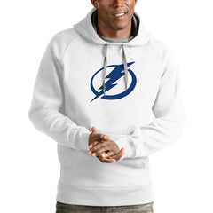 Tampa Bay Lightning Antigua Logo Victory Pullover Hoodie - White - NHL 4572063