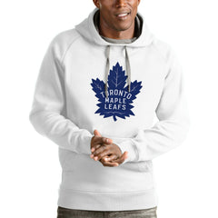 Toronto Maple Leafs Antigua Logo Victory Pullover Hoodie - White - NHL 4572069