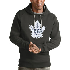 Toronto Maple Leafs Antigua Logo Victory Pullover Hoodie - Charcoal - NHL 4572074