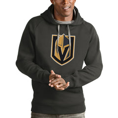 Vegas Golden Knights Antigua Logo Victory Pullover Hoodie - Charcoal - NHL 4572083