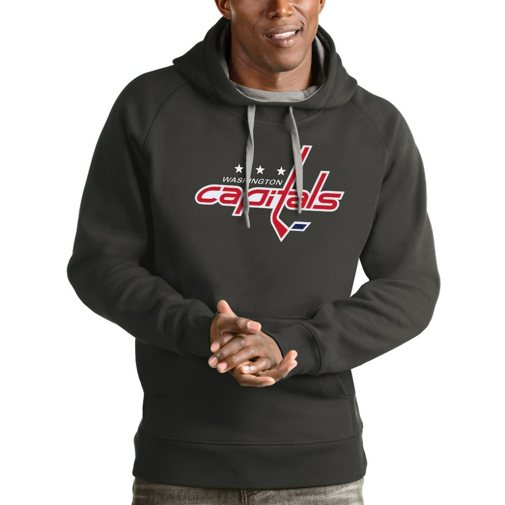 Washington Capitals Antigua Logo Victory Pullover Hoodie - Charcoal - NHL 4572089