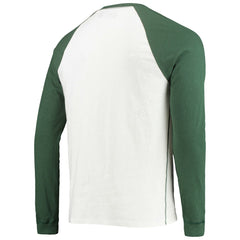 Green Bay Packers Junk Food Colorblock Raglan Long Sleeve T-Shirt White/Green