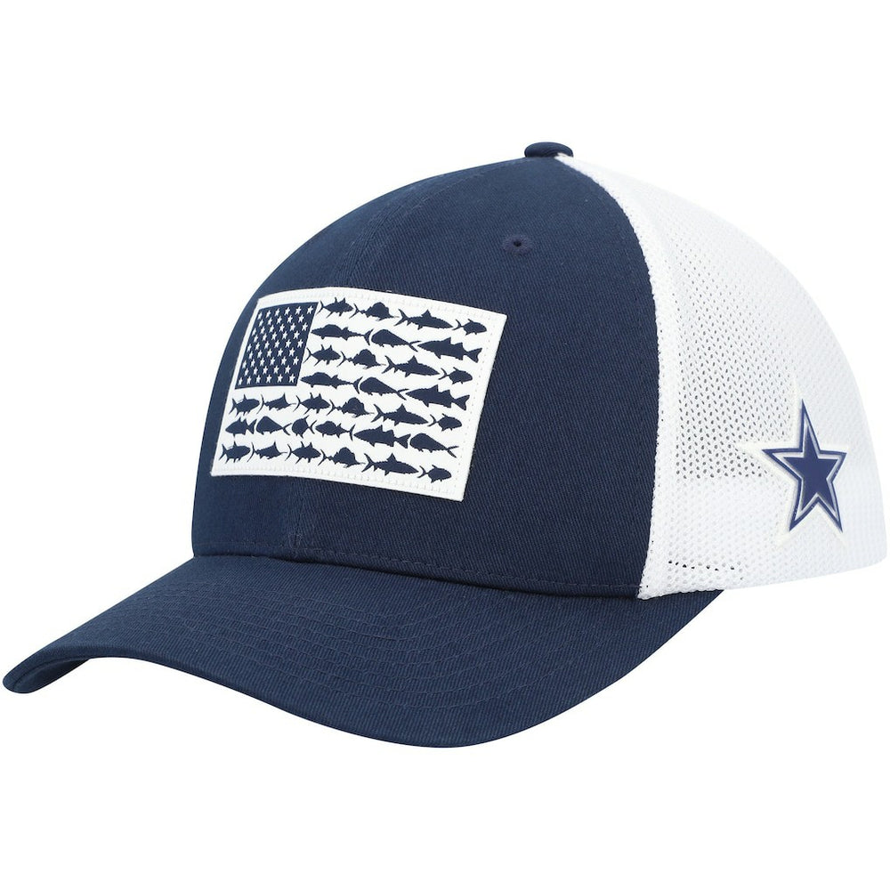 Columbia Dallas Cowboys Mesh Fish Flag Flex Hat Navy/White