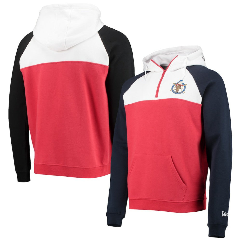 Washington Nationals New Era Cooperstown Collection Quarter-Zip Hoodie Jacket - Red/White - New Era Discount