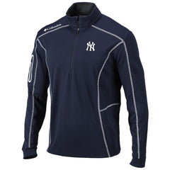 New York Yankees Columbia Shotgun Omni-Wick Quarter-Zip Pullover Jacket - Navy - Columbia Discount