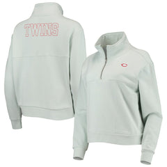 Minnesota Twins The Wild Collective Women's Two-Hit Quarter-Zip Pullover Top - Light Blue - MLB Lifestyle