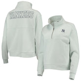 New York Yankees The Wild Collective Women's Two-Hit Quarter-Zip Pullover Top - Light Blue - MLB Online