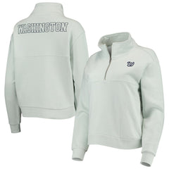 Washington Nationals The Wild Collective Women's Two-Hit Quarter-Zip Pullover Top - Light Blue - MLB Sale
