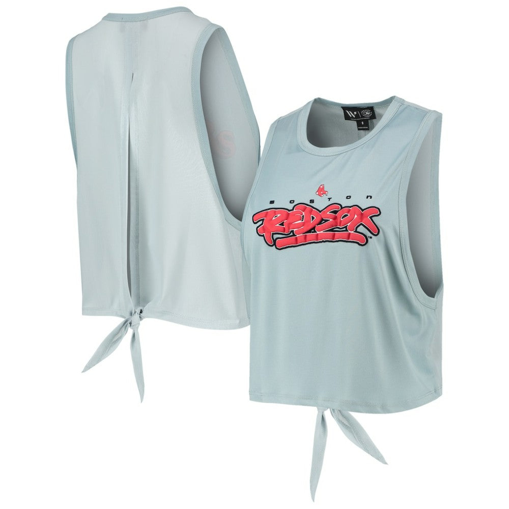 Boston Red Sox The Wild Collective Women's Open Back Twist-Tie Tank Top - Light Blue - MLB Online