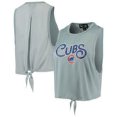 Chicago Cubs The Wild Collective Women's Open Back Twist-Tie Tank Top - Light Blue - MLB Discount