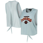 Detroit Tigers The Wild Collective Women's Open Back Twist-Tie Tank Top - Light Blue - MLB on Sale