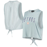 Houston Astros The Wild Collective Women's Open Back Twist-Tie Tank Top - Light Blue - MLB Online