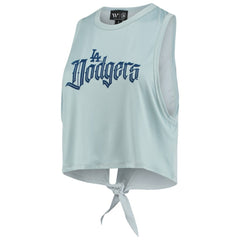 Los Angeles Dodgers The Wild Collective Women's Open Back Twist-Tie Tank Top - Light Blue - MLB Sale