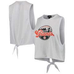 San Francisco Giants The Wild Collective Women's Open Back Twist-Tie Tank Top - White - MLB Sale