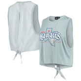 Texas Rangers The Wild Collective Women's Open Back Twist-Tie Tank Top - Light Blue - MLB Online