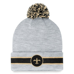 Fanatics New Orleans Saints Cuffed Knit Hat with Pom Heather Gray