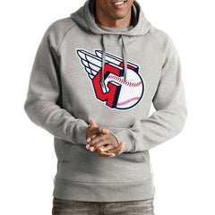 Cleveland Guardians Antigua Team Victory Pullover Hoodie - Gray - MLB Discount