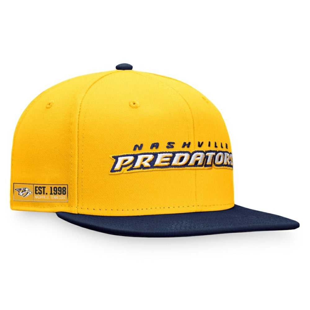 Nashville Predators Fanatics Iconic Color Blocked Snapback Hat - Gold/Navy - NHL 4625814