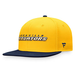 Nashville Predators Fanatics Iconic Color Blocked Snapback Hat - Gold/Navy - NHL 4625814